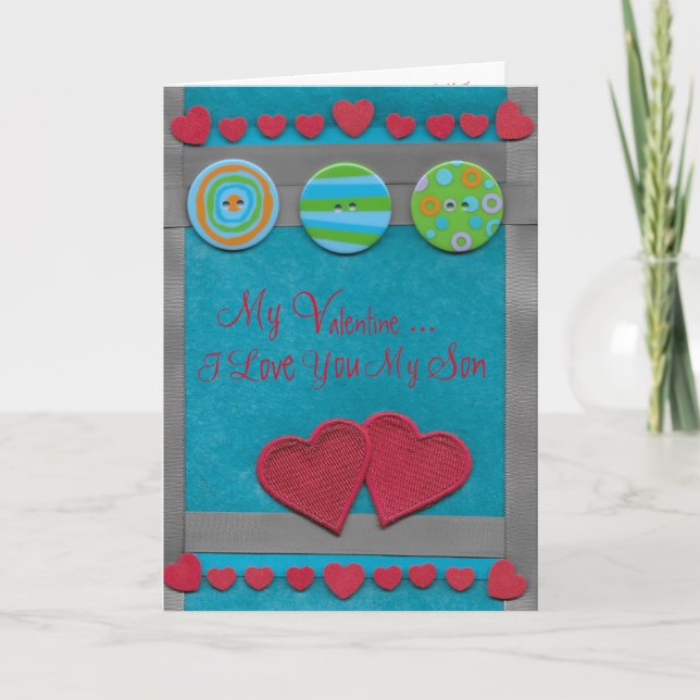 Sweet Valentine for that Special Son from mum Holiday Card (Front)