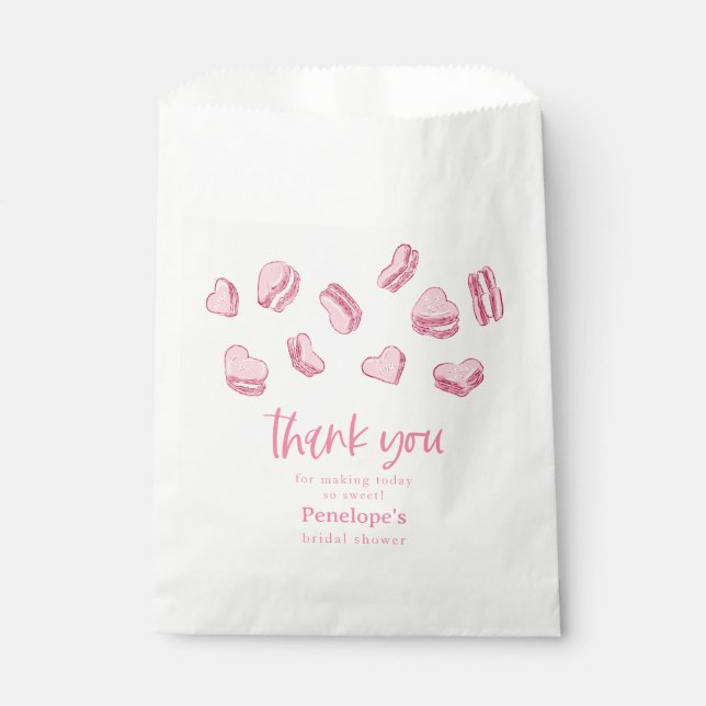 Sweet Valentine Pink Hearts Bridal Shower  Favour Bags (Front)