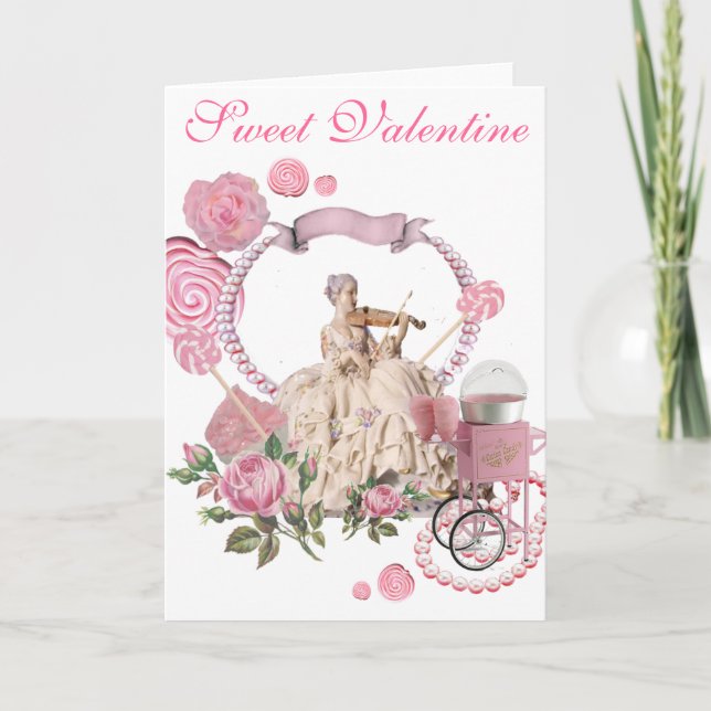 Sweet Valentine rococo love card (Front)