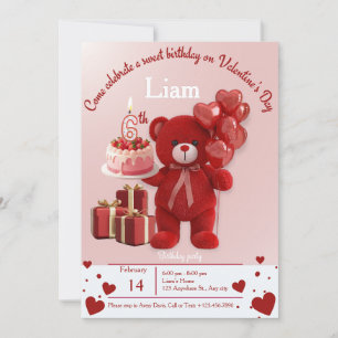 Sweet Valentine’s Birthday Invite – 6th Birthday