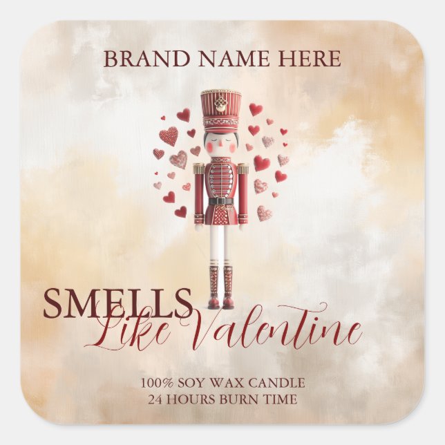 Sweet Valentine’s Day Nutcracker Love Candle Label (Front)