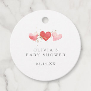 Sweet Valentine Sweetheart Hearts Baby Shower Favour Tags