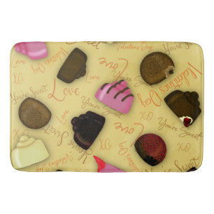 Sweet Valentine - Valentine's Day Candy Pattern Bath Mat