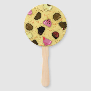 Sweet Valentine - Valentine's Day Candy Pattern Hand Fan