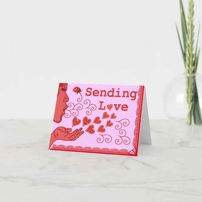 Sweet Valentine's Birthday Missing You Love Holiday Card (Front)