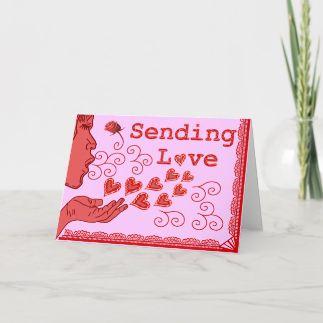 Sweet Valentine's Birthday Missing You Love Holiday Card (Front)