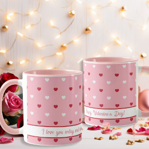 Sweet Valentine's Day pink Message Mug