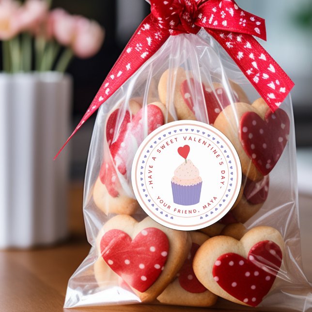 Sweet Valentine's Favour Classic Round Sticker (Sweet Valentine's Favor Classic Round Sticker)