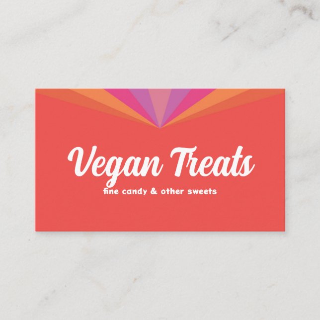 Sweet Vegan Treats Candy Shop Confectioner Peach Business Card (Front)