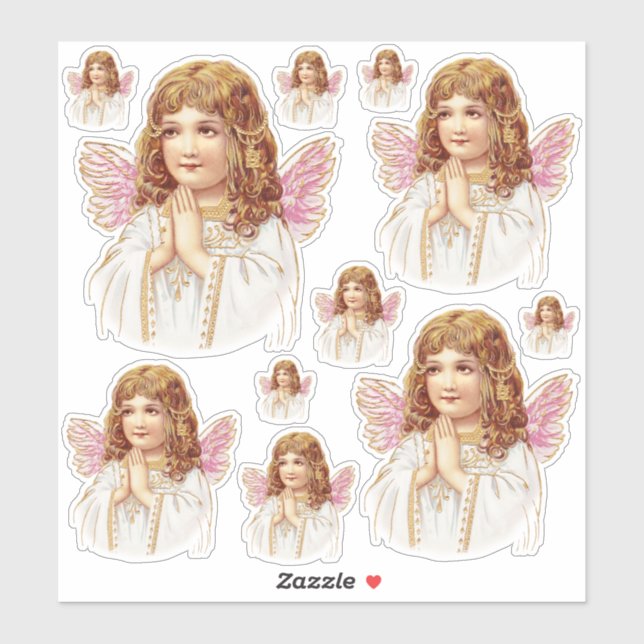Sweet Victorian angel praying hands contour (Sheet)