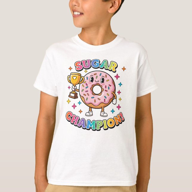 Sweet Victory – Doughnut Holding Trophy Tee (Front)