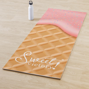 Sweet Victory Sprinkles Ice Cream Cone Fun Pink Yoga Mat