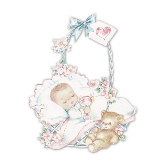 Sweet Vintage Baby Girl Standing Photo Sculpture (Front)