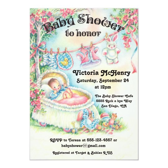 Sweet Vintage baby shower invitations