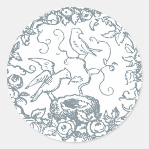 Sweet Vintage Birds Nest Baby Shower Classic Round Sticker