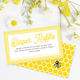 Sweet Vintage Bumblebee Diaper Raffle Baby Shower Enclosure Card