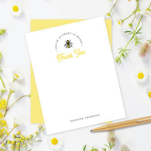 Sweet Vintage Bumblebee Mama-To-Bee Baby Shower Thank You Card