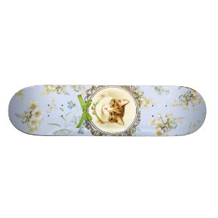 Sweet vintage cat portrait skateboard