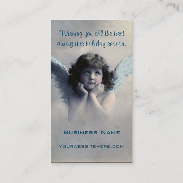 Sweet Vintage Christmas Angel Business Card (Front)