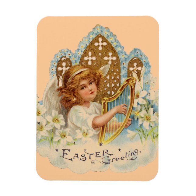Sweet Vintage Easter Angel Magnet (Vertical)