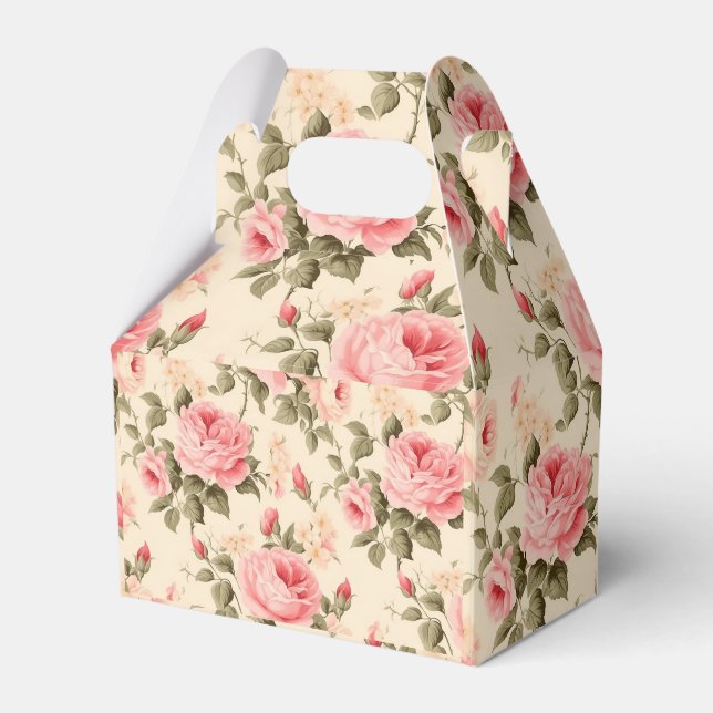 Sweet Vintage English Roses Favour Box (Front Side)