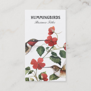 Sweet Vintage Floral Hummingbirds Pair Business Card