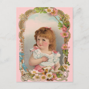 Sweet Vintage Girl Postcard