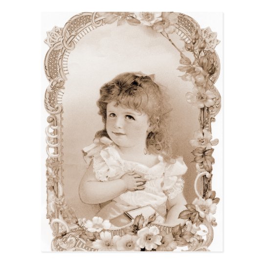 Sweet Vintage Girl Postcard