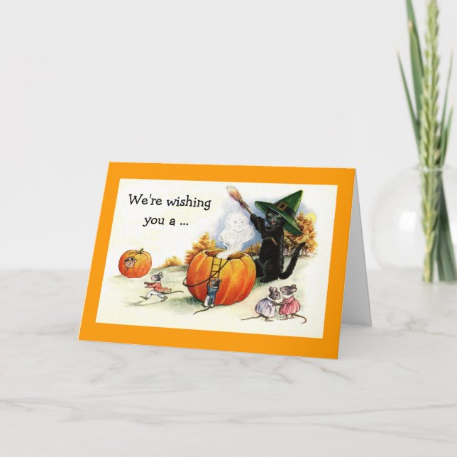 Sweet Vintage Halloween Greeting Card (Front)