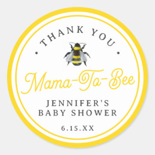 Sweet Vintage Mama-To-Bee Baby Shower Favour Classic Round Sticker