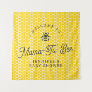 Sweet Vintage Mama-To-Bee Baby Shower Welcome Sign Tapestry