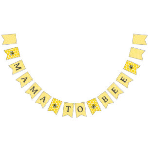 Sweet Vintage Mama To Bee Yellow Baby Shower Bunting