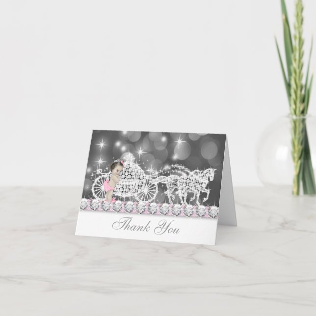 Sweet Vintage Pink Baby Shower Thank You Cards (Front)