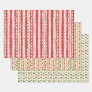 Sweet Vintage Reds Wrapping Paper Sheet