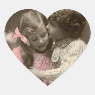 Sweet Vintage Valentine Heart Sticker