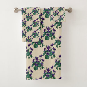 Sweet Violets Bathroom Towels