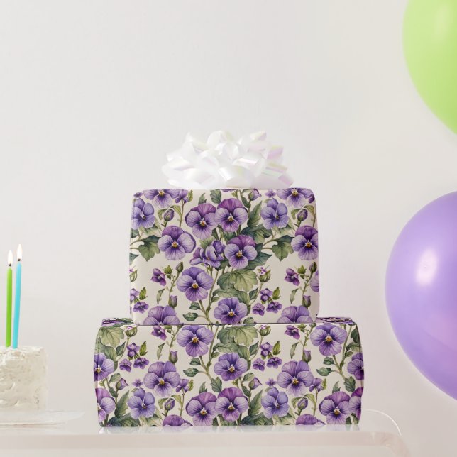 Sweet Violets Floral Wrapping Paper (Party Gifts)