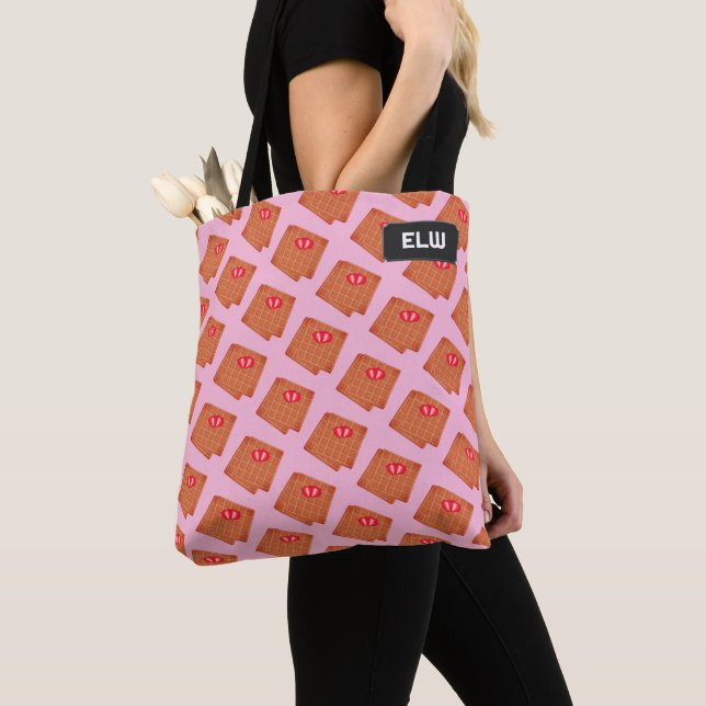 Sweet Waffles from a waffle iron, your intials Tot Tote Bag (Close Up)
