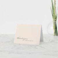 Sweet Warm Peach Solid Colour Thank You Card