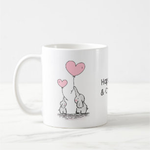 Sweet Warmth and Love Two Elephant  Coffee Mug