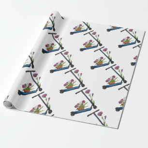 Sweet Watercolor Art Push Scooter Wrapping Paper