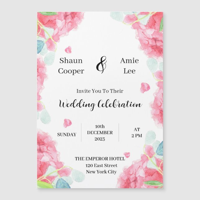 Sweet Watercolor Boho Wedding Invitation (Front)