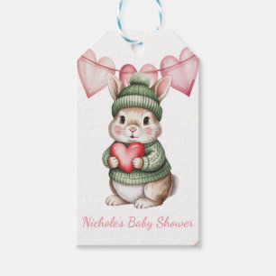 Sweet Watercolor Bunny Baby Shower Thank You Gift Tags