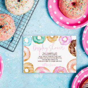 Sweet watercolor cute doughnuts display baby showe enclosure card