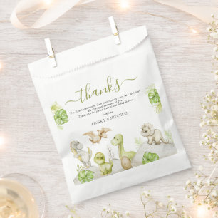 Sweet Watercolor Dinosaur Baby Shower Favour Bags