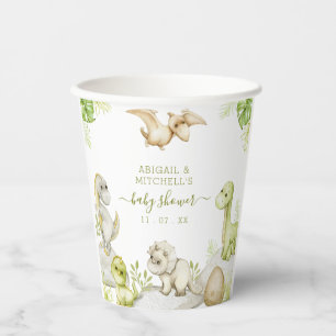 Sweet Watercolor Dinosaur Baby Shower Paper cup