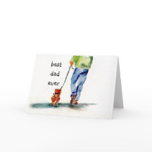 sweet watercolor father's day card with rescue pup