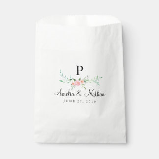 Sweet Watercolor Floral Pink Favour Bags