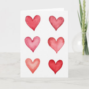 Sweet Watercolor Hearts Card