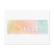 Sweet Watercolor Pastel Postcard